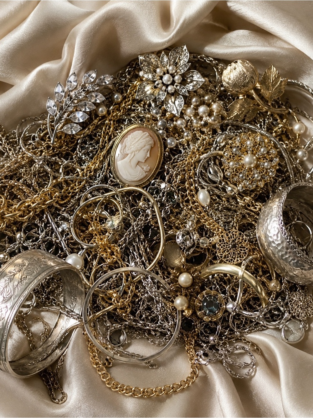 2 LB Bulk Jewelry Lot Curated + Organic Pull Vintage Modern Reseller Estate - Picture 9 of 13